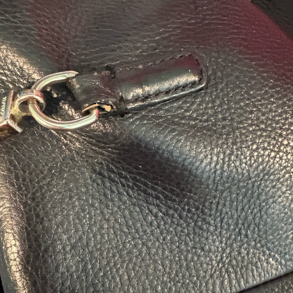 Coach Black Pebbled Leather Shoulder Bag with Silver Hardware - Picture 10 of 15